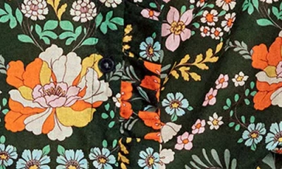 Boden Helena Floral Cotton Button-up Shirt In Green