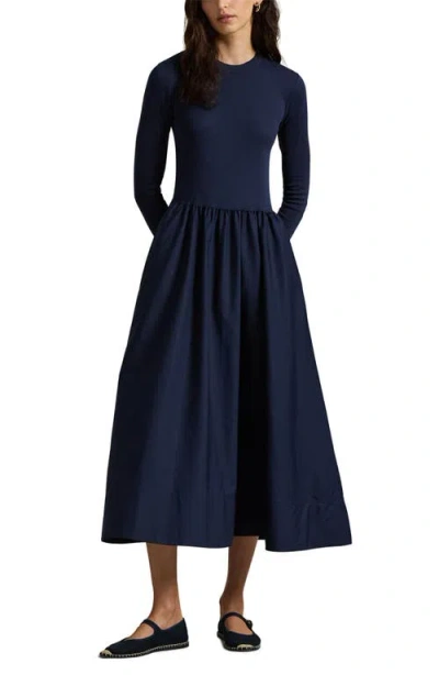 Polo Ralph Lauren Women's Cotton Long-sleeve Dress In Blue