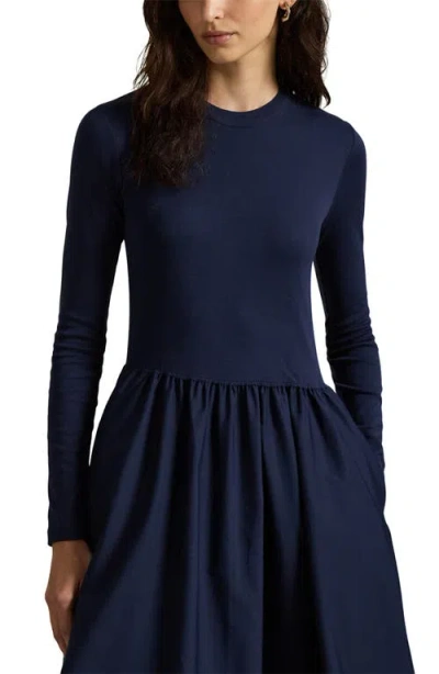 Polo Ralph Lauren Women's Cotton Long-sleeve Dress In Blue