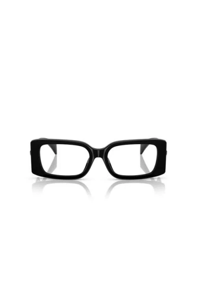 Versace Medusa-plaque Rectangle-frame Glasses In Black
