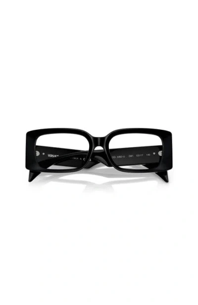 Versace Medusa-plaque Rectangle-frame Glasses In Black