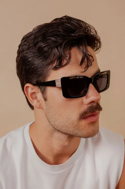 Indy Talk To Me Nice Square Polarized Sunglasses In Black