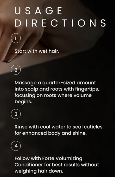 Forte Series Volumizing Shampoo.  Lightweight Cleanse, Root Lift  & Fuller-looking Hair In Black