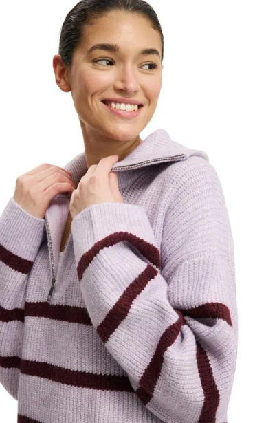 Cotton On Luxe Half Zip Pullover In Purple