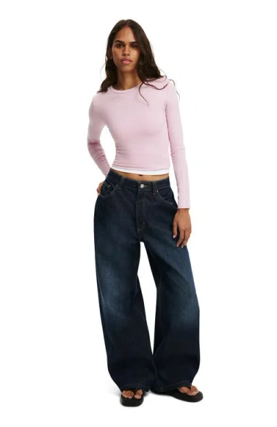 Cotton On All Day Crew Long Sleeve In Pink