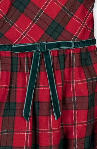 Hope & Henry Kids' Organic Peter Pan Collar Dress With Ruffle Cuffs In Red