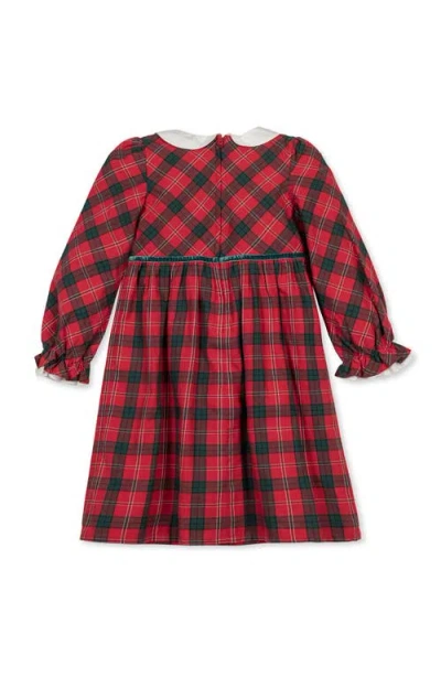 Hope & Henry Kids' Organic Peter Pan Collar Dress With Ruffle Cuffs In Red