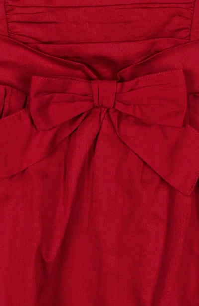 Hope & Henry Kids' Organic Cap Sleeve High Low Sateen Party Dress In Red