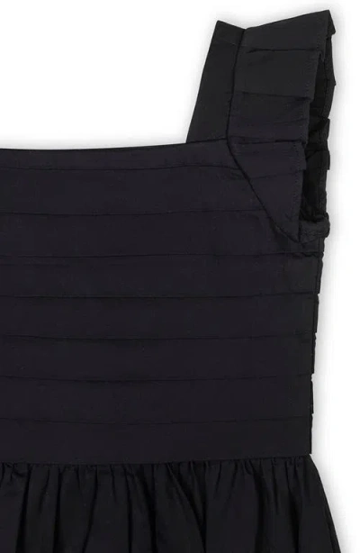 Hope & Henry Kids' Organic Pleated Bodice Sateen Party Dress In Black