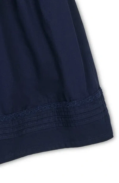 Hope & Henry Kids' Organic Puff Sleeve Pintuck Sateen Party Dress In Blue