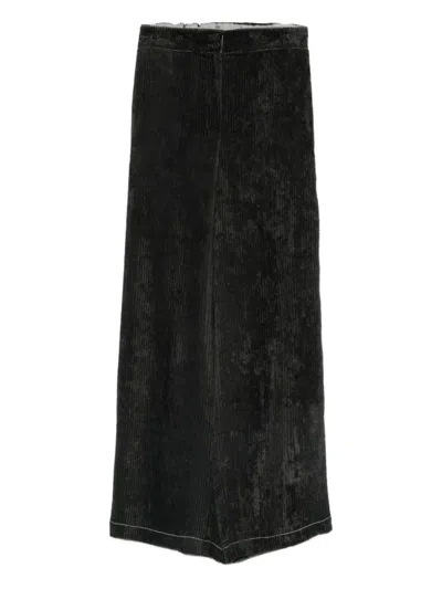Alysi Wide-leg Velvet Trousers In Black