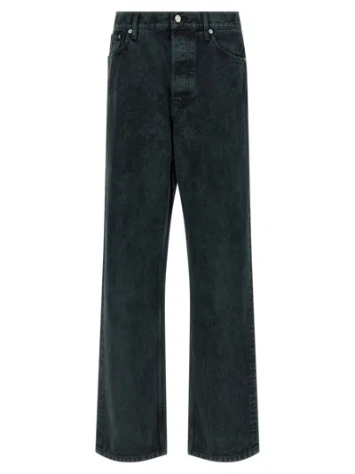 Dries Van Noten Wide-leg Denim Trousers Five Pocket Style In Green