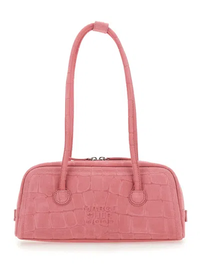 Margesherwood Soft Boston Leather Shoulder Bag In Pink