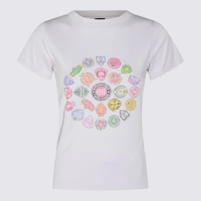 Balenciaga White T-shirt With Logo Prints In White