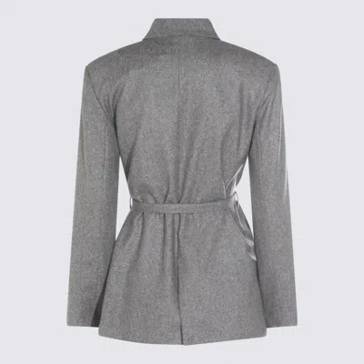 Antonelli Belted Double-breasted Jacket In Gray