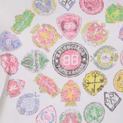 Balenciaga White T-shirt With Logo Prints In White