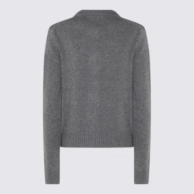 Ganni Future Knit Cardigan Crewneck In Gray