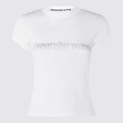 Alexander Wang Crystal Hotfix Logo Cotton Baby T-shirt Clothing In White