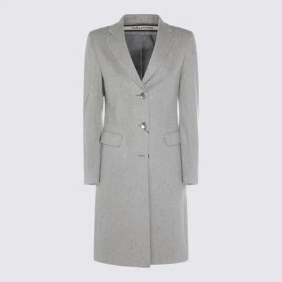Tagliatore Longline Coat With Button Cuffs And Pockets In Neutral