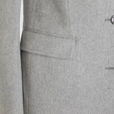 Tagliatore Longline Coat With Button Cuffs And Pockets In Neutral