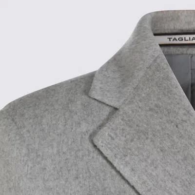 Tagliatore Longline Coat With Button Cuffs And Pockets In Neutral