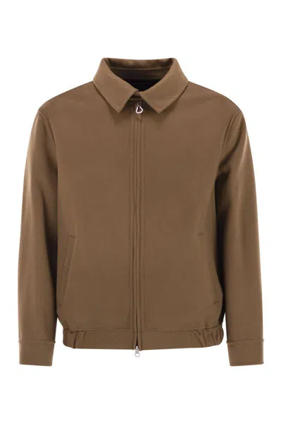 Paltò Vieri Db Biker Di Lana Con Fitting Regolare E Coulisse In Vita Full-zip. Jacket In Brown