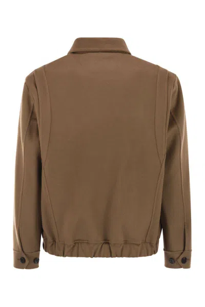 Paltò Vieri Db Biker Di Lana Con Fitting Regolare E Coulisse In Vita Full-zip. Jacket In Brown