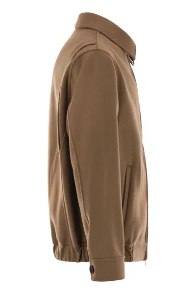Paltò Vieri Db Biker Di Lana Con Fitting Regolare E Coulisse In Vita Full-zip. Jacket In Brown