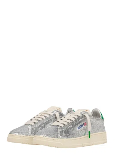 Autry Dallas Low Sneakers Featuring Crystals In Gray