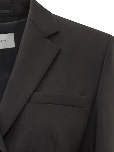 Sportmax Black Single-breasted Blazer In Black