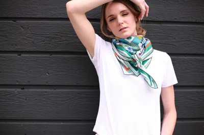 Jessie Zhao New York Double Sided Wool Silk Triangle Scarf Of Shapes Reconstruction In Multi