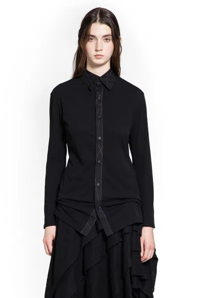 Yohji Yamamoto Color Stitched Blouse A In Black