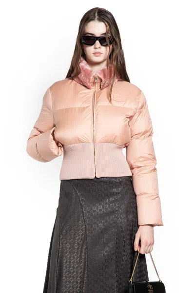Fendi Women Technical Fabric And Shearling Down Jacket In Multi