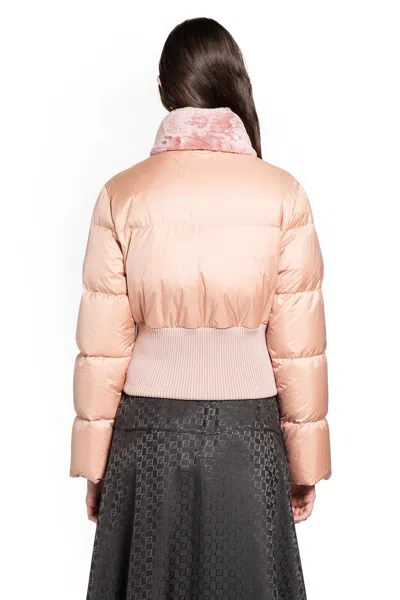 Fendi Women Technical Fabric And Shearling Down Jacket In Multi