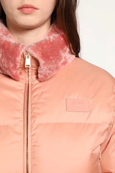 Fendi Women Technical Fabric And Shearling Down Jacket In Multi