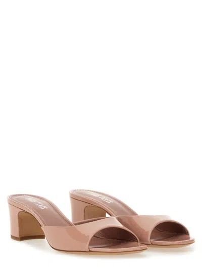 Paris Texas Block Heel Open Toe Sandals Lara In Pink