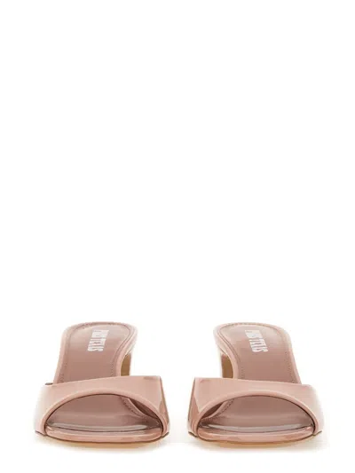 Paris Texas Block Heel Open Toe Sandals Lara In Pink