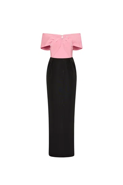 Rebecca Vallance Amaro Off-the-shoulder Taffeta Maxi Dress In Black