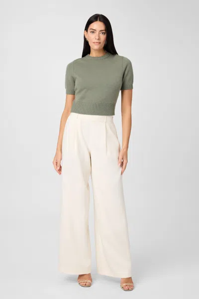 Toccin Hailey Wide Leg Trouser In Jet Black In White