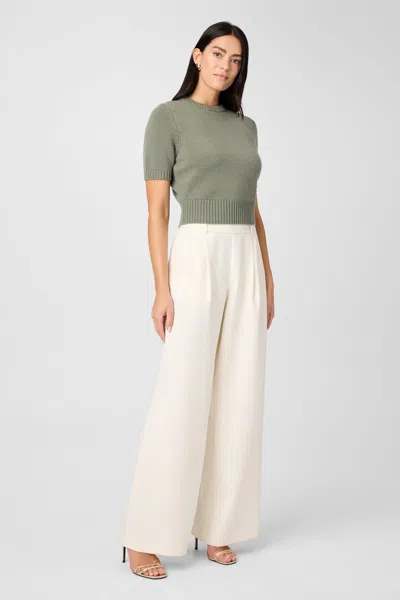 Toccin Hailey Wide Leg Trouser In Jet Black In White