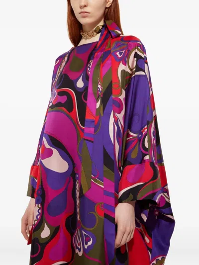 Pucci Iride-print Foulard Chain Necklace In Oro Lucido In Multi