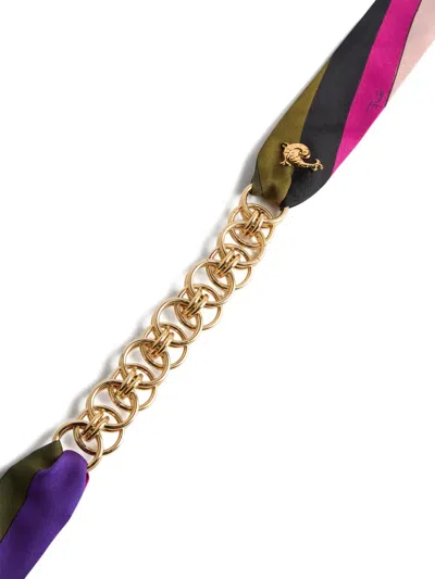 Pucci Iride-print Foulard Chain Necklace In Oro Lucido In Multi