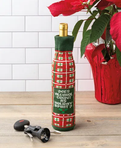 Primitives By Kathy Does Alcohol Count As Holiday Spirit Bottle Sock In Multi