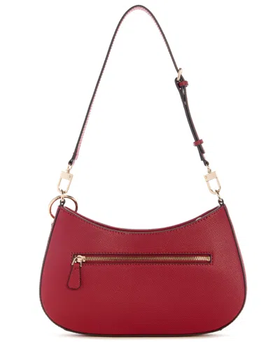 Guess Noelle Top Zip Shoulder Bag In Burgundy