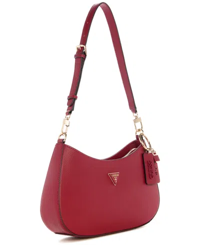 Guess Noelle Top Zip Shoulder Bag In Burgundy