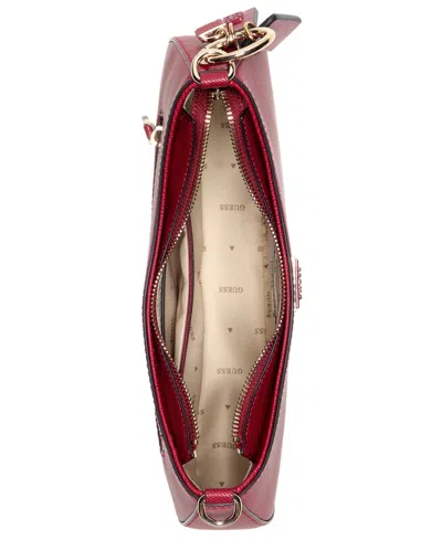 Guess Noelle Top Zip Shoulder Bag In Burgundy