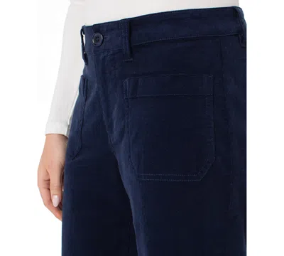 Liverpool Los Angeles Corduroy Crop Wide Leg Pants In Blue