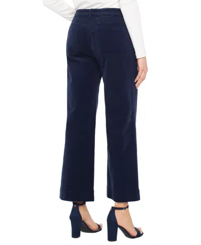 Liverpool Los Angeles Corduroy Crop Wide Leg Pants In Blue
