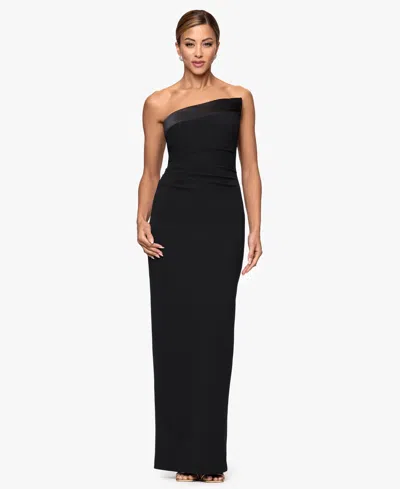 Xscape Women's Asymmetric Neck Maxi Dress In Black