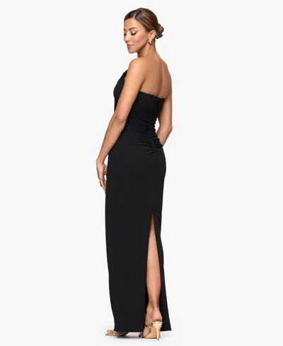Xscape Women's Asymmetric Neck Maxi Dress In Black